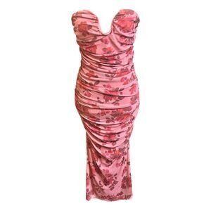 Dress – Size Medium Dynamite Pink Floral Ruched Bodycon